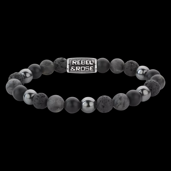 Rebel & Rose Grey Rocks Vintage 8 mm RR-80105-V-L - 57967