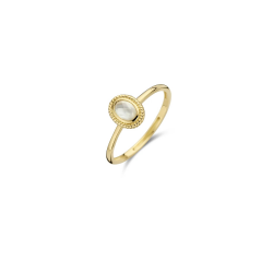 Blush Ring 14k Geel goud met mother of pearl en pure quartz 1239YMQ - 58002