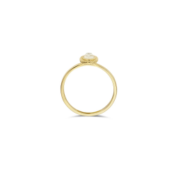 Blush Ring 14k Geel goud met mother of pearl en pure quartz 1239YMQ - 58002