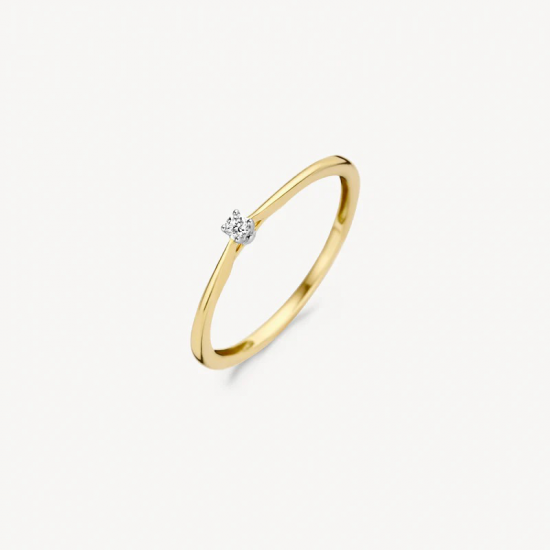 Blush Ring met briljant geslepen âO? 1.6 mm diamant 14k Bicolor goud maat 17.25 - 58003