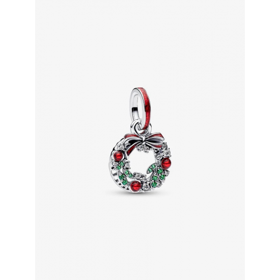 Pandora Kerstkrans Dubbele Hangende Bedel Sterlingzilver 794238C01 - 58013