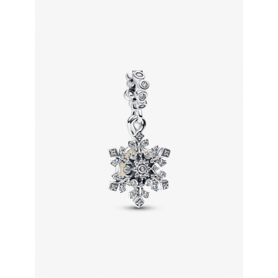 Pandora Opaalachtige Sneeuwvlok Dubbele Hangende Bedel Sterlingzilver 794142C01 - 58015