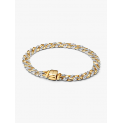 Pandora Tweekleurige Cubaanse schakelarmband met pavé 564229C01-18 - 58053