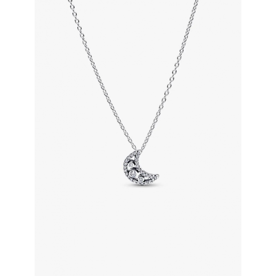 Pandora Halsketting met sprankelende halve maan hanger 394259C01-50 - 58062