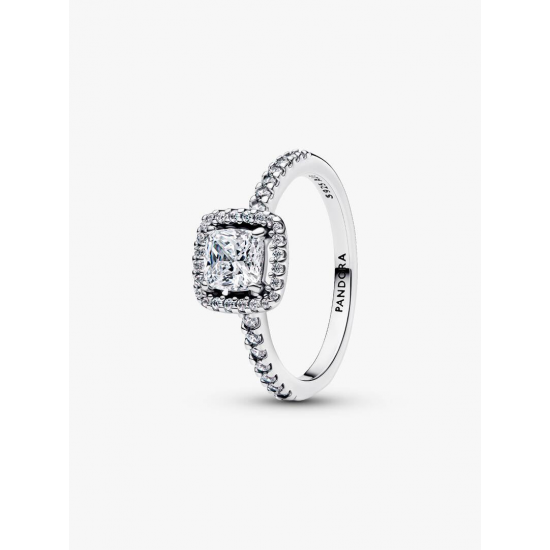 Pandora Sprankelende Vierkante Stralenkrans Ring maat 17.25 193555C02-54 - 58086