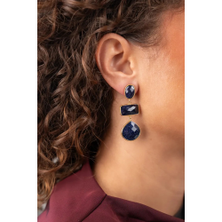 Lott Gioielli Grijze Oorbellen Triple Shapes Lune - 58129