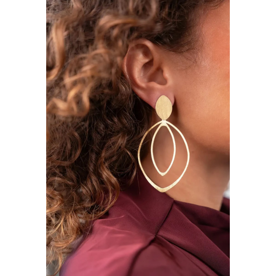 Lott Gioielli Gouden Oorbellen Double Drop L Nya - 58131