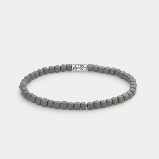 Rebel & Rose Armband roll the dices mad dark grey 4mm - 58134