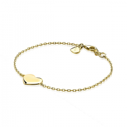 ZINZI gold plated zilveren armband met hart plaatje 10mm om te graveren 17-20cm ZIA2346G - 58208