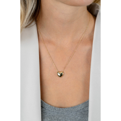 ZINZI gold plated zilveren ketting met luxe groot hart (15mm) 40-45 cm ZIC2672G - 58210