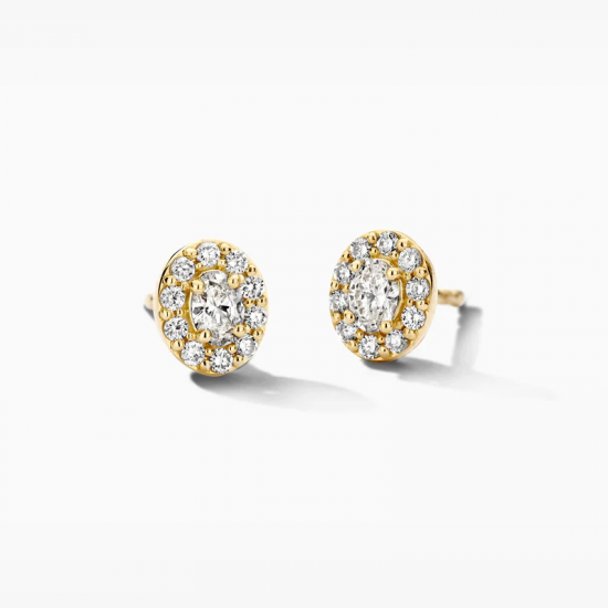 Blush Oorknopjes lab grown diamonds in entourage zetting 14k Goud - 58220