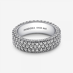Pandora Timeless driedubbele rij pavé ring maat 19 - 58266