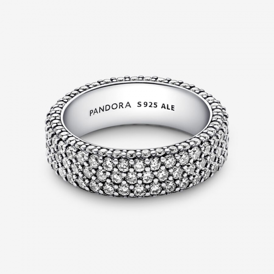 Pandora Timeless driedubbele rij pavé ring maat 19 - 58266