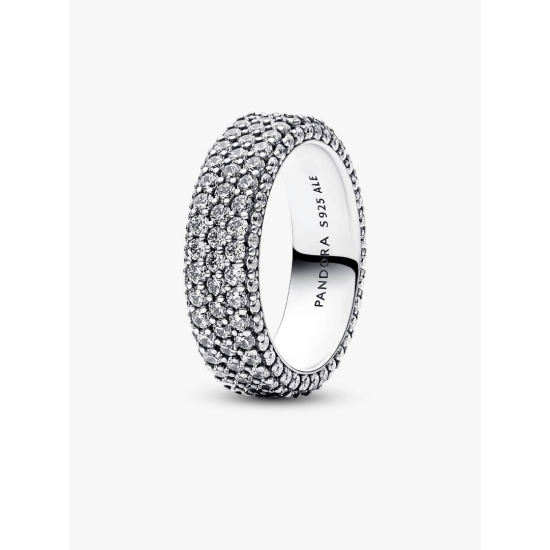 Pandora Timeless driedubbele rij pavé ring maat 19 - 58266
