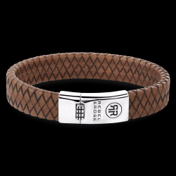 Rebel & Rose Braided Flat 925 Cognac Armband RR-L0157-S-M - 58352