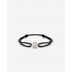 Buddha to Buddha koord armband endless knot silver black 185BL-M - 58356