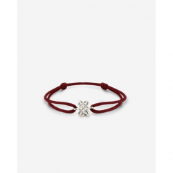 Buddha to Buddha koord armband  endless knot zilver rood 185RD-M - 58359