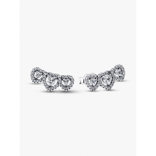 Pandora Stralenkrans Hart Trilogie Oorknopjes 294411C01 - 58374
