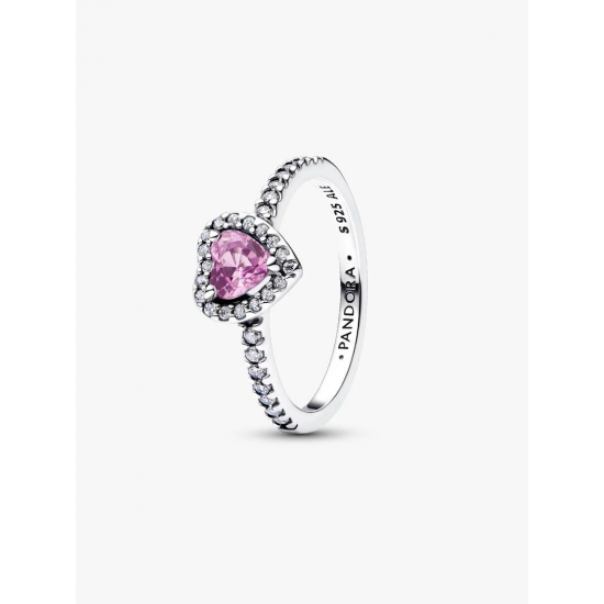 Pandora Verhoogd Lichtpaars Hart Ring maat 17.25 198421C12 - 58538