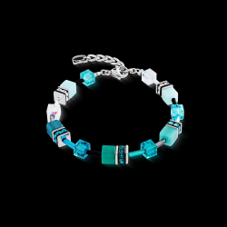 Coeur de lion Iconic armband in turquoise zilver 2838 - 58668