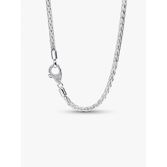 Pandora Pavé Sluiting Foxtail Halsketting met Bedel 394463C01-45 - 58693