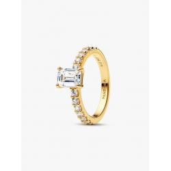 Pandora Rectangular Sparkling Halo Ring maat 18.5 164506C01 - 58727