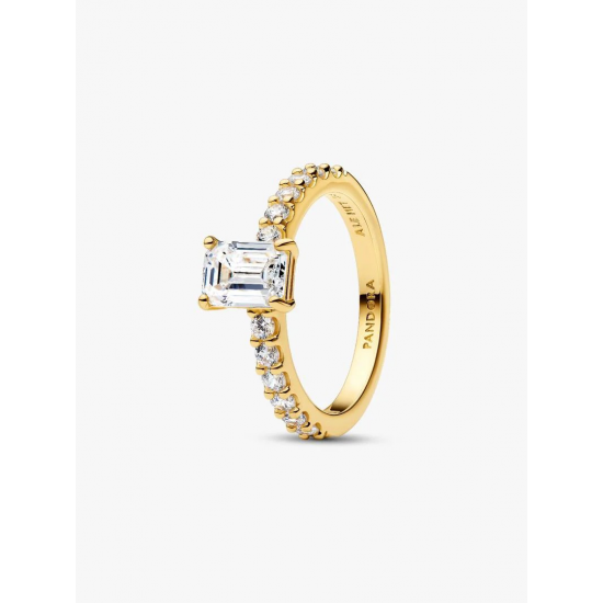 Pandora Rectangular Sparkling Halo Ring maat 17.75 164506C01 - 58729