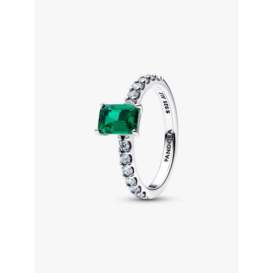 Pandora Rechthoekige Sprankelende Halo Ring maat 18.5 194506C01 - 58751