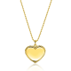 23mm ZINZI gold plated zilveren hanger hart met parelrand voor gravure ZIH2654G (zonder collier) - 58805