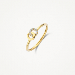 Blush Ring met twee rondjes met zirkonia en 14k goud maat 17 1/4 1282YZI/54 - 58935