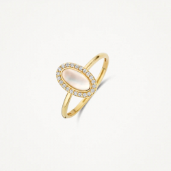 Blush Ring met parelmoer en zirkonia gezet in 14k goud maat 17 1/4 1279YMQ/54 - 58936