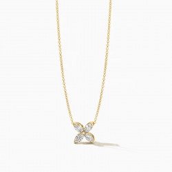 Blush Collier bloem-vormige lab grown diamant 14k goud LG3013Y - 59013