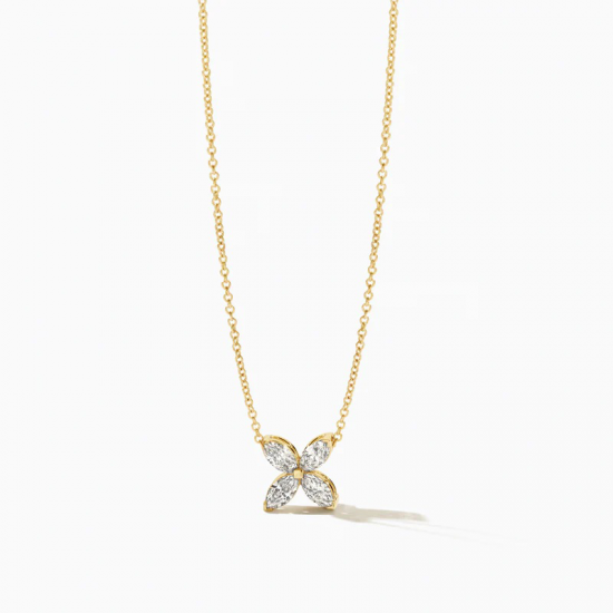 Blush Collier bloem-vormige lab grown diamant 14k goud LG3013Y - 59013