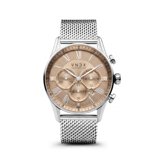 Vndx amsterdam heren horloge The Chief Staal Beige MS33056-05 - 59060