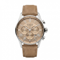 Vndx amsterdam heren horloge The Chief Beige Leder Khaki LS33056-05B - 59061