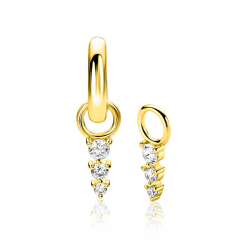 ZINZI gold plated zilveren oorbedels - 59139