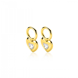 Zinzi gold plated zilveren oorbedels met een glad hartje - 59140