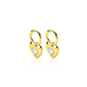 Zinzi gold plated zilveren oorbedels met een glad hartje - 59140
