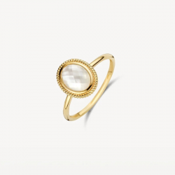 Blush Ring met parelmoer 9 x 11 mm 14k goud maat 17,25 1291YMQ/54 - 59154