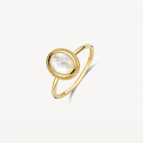 Blush Ring met parelmoer 9 x 11 mm 14k goud maat 17,25 1291YMQ/54 - 59154