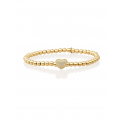 Sparkling jewels Heart Disc Armband Zirconia SB-G-4MM-HEART - 59186