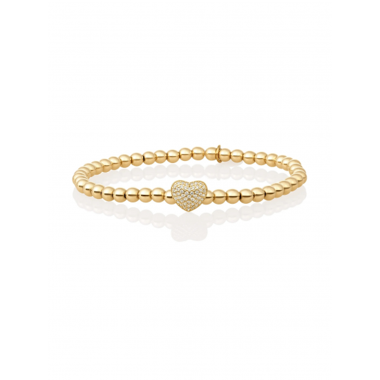 Sparkling jewels Heart Disc Armband Zirconia SB-G-4MM-HEART - 59186