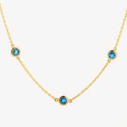 Blush Collier met london blue topaas 14k goud 3210YLB - 59232