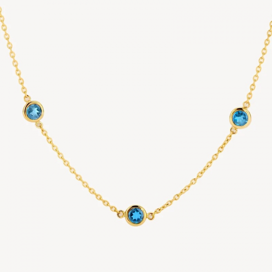 Blush Collier met london blue topaas 14k goud 3210YLB - 59232