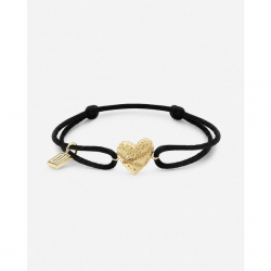 Buddha to Buddha Koord Armband Hart Verguld Zwart one size 546BL-GV - 59237
