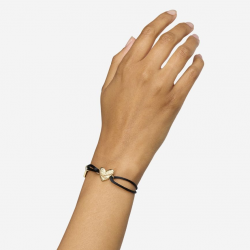 Buddha to Buddha Koord Armband Hart Verguld Zwart one size 546BL-GV - 59237