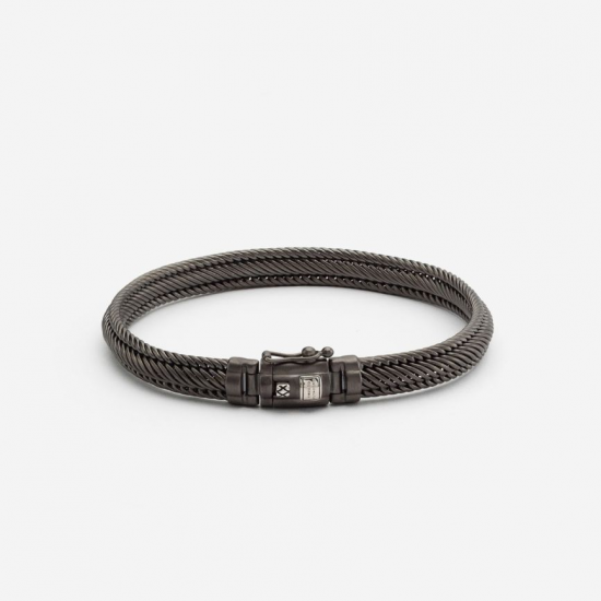 Buddha to Buddha Armband Edwin Mini Ruthenium Zilver maat F J263RS - 59238