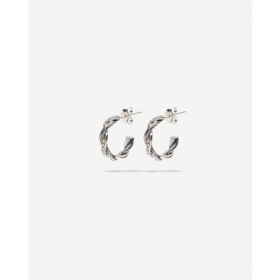 Buddha To Buddha Hoops Katja Twist lab grown Diamant Zilver Set 537DI-one - 59243