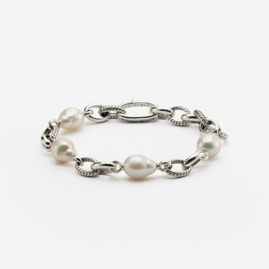 Buddha to Buddha Armband Ben Barok Parel Zilver 550 maat C+-E+ - 59245