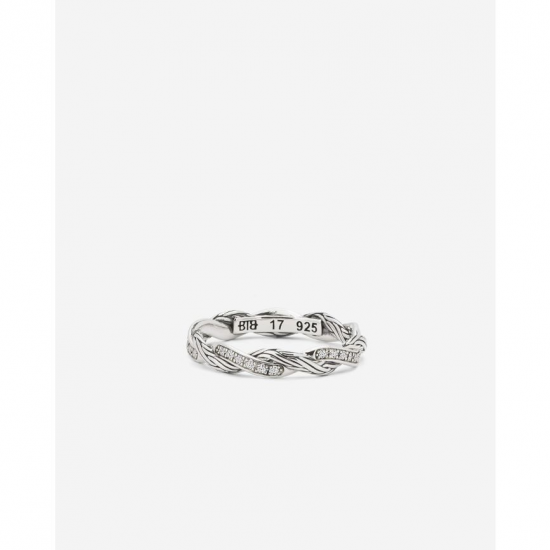 Buddha to Buddha Stacking Ring Katja Twist lab grown Diamant Zilver maat 17 406DI - 59250
